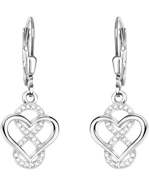 Sofia Milani Paar Ohrhänger Herz Unendlich, 925 Silber Schmuck - Mettallic