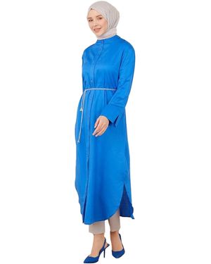 Armine İ Tunikakleid Tunika , Moderne Polyester Kapuze Langarmshirt , Blus - Blau