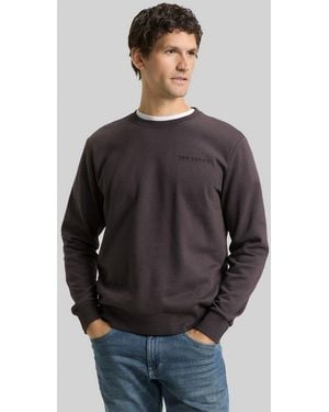 Tom Tailor Sweatshirt Strick & Sweatshirts Sweatshirt Mit Logo-Print - Grau