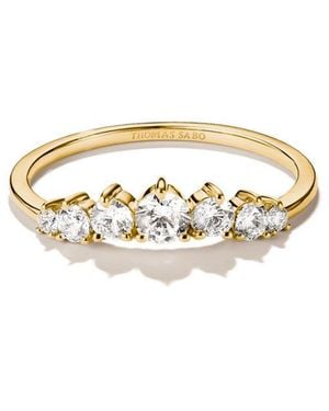 Thomas Sabo Fingerring Midnight Sky Ring Gelbgoldfarben, Mit Zirkonia (Synth) - Schwarz