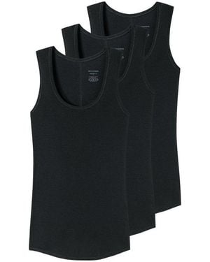 Schiesser Unterhemd 3Er Pack Personal Fit (Spar-Set, 3-St) Unterhemd Top - Schwarz