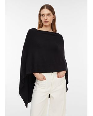 Comma, Indoor- Weicher Viskosemix-Poncho aus Feinstrick - Schwarz