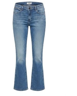 Wrangler Bootcut-Jeans Mittlere Leibhöhe, Slim Fit - Blau