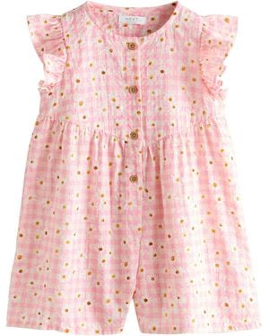 Next Playsuit mit Flatterärmeln (1-tlg) - Pink