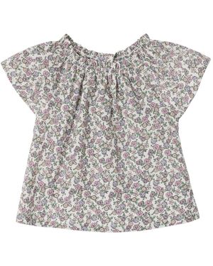 VERTBAUDET T-Shirt Mädchen Baby Bluse mit Blumenmuster - Grau