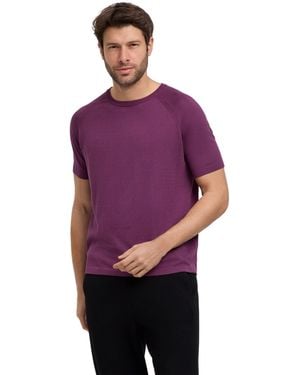 FALKE T-Shirt (-tlg., 1) aus hochwertigster Seide-Baumwolle - Lila