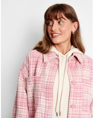 Threadbare Flanellbluse Drake Shacket im tollen Karo-Design - Pink