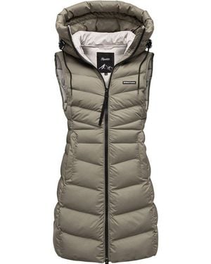 REPUBLIX Steppweste Steppweste Warme Damen Outdoor-Weste Jacke Lang Mit Kapuze - Grau