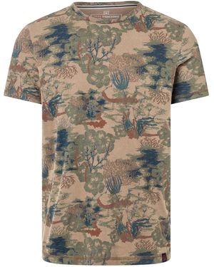 Timezone Designer mit Wald- und Unterwassermotiv Vintage Print T-Shirt - Grau