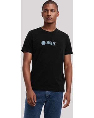 F4NT4STIC Shirt SMILEY blue Premium Qualität - Schwarz