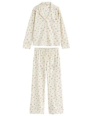 Next Pyjama Schlafanzug Mit Knopfleiste Aus Baumwolljersey (2 Tlg) - Weiß