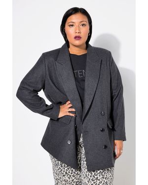 Studio Untold Blusenblazer Blazer Loose Shape doppelreihig Revers - Blau