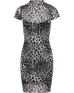 Urban Classics Shirtkleid Ladies Mesh Double Layer Dress (1-tlg) - Grau