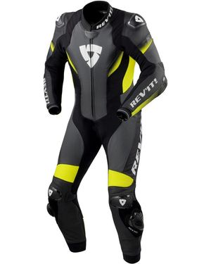 Revit Motorradkombi Control 1-Teiler Motorrad Lederkombi protektoren reißverschluss - Schwarz