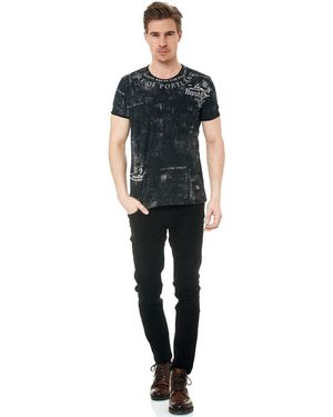 Rusty Neal T-Shirt mit modernem Print - Schwarz