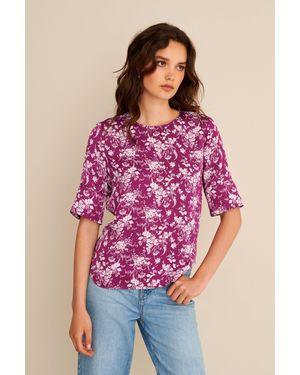 Next Satinbluse Formelles T-Shirt-Satinoberteil (1-tlg) - Lila