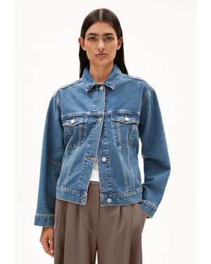 ARMEDANGELS TAANA Jeansjacke aus recycelter Baumwolle Oversized Fit - Blau