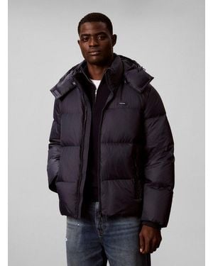 Calvin Klein Steppjacke Nylon Detachable Hood Down Regular Fit Mit Kapuze - Blau