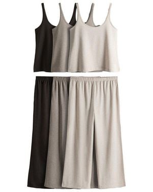 The Set Pyjama Essentials Schlafanzug, 3Er-Pack (6 Tlg) - Braun