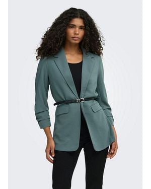 ONLY Longblazer Onlkalina 3/4 Open Blazer Cc Tlr Materialmix, Loose Fit - Blau