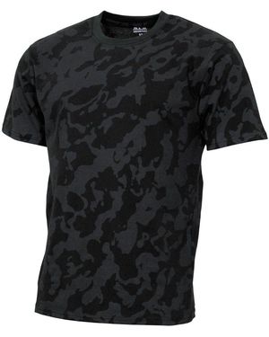 MFH Outdoor T-Shirt, "Streetstyle", night-camo, 140-145 g/m2 - Schwarz
