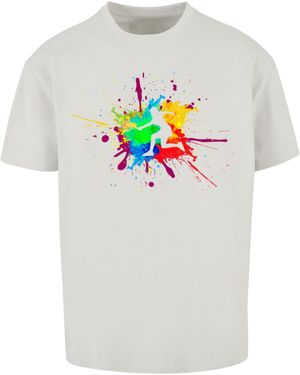 Merchcode T-Shirt Color Splash Player Heavy Oversized Tee (1-tlg) - Grau
