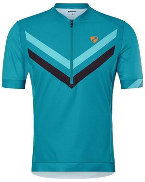 Ziener T-Shirt Nelis (Front-Reißverschluss, Dreier Rückentasche, Mesheinsätze) - Blau