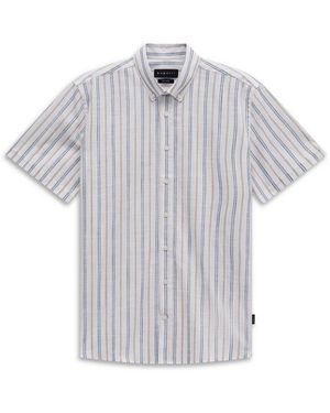 Bugatti Kurzarmhemd Button-Down-Kragen Modernes Streifen-Design - Grau
