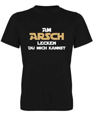 G-graphics Am Arsch lecken Du mich kannst T-Shirt, Frontprint, mit Spruch / Statement - Schwarz