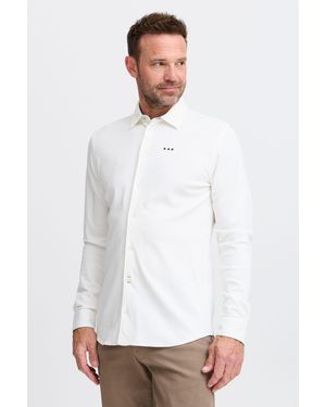 Fq1924 Langarmhemd FQSTEVEN knitted LS shirt - Weiß