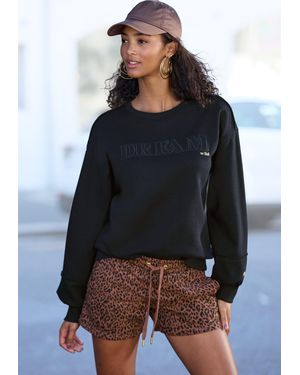 Buffalo Sweater mit aufwendiger Stickerei - Blau