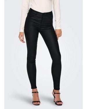 Jdy Lederimitathose Newthunder Coated High Skn Pnt Noos - Blau