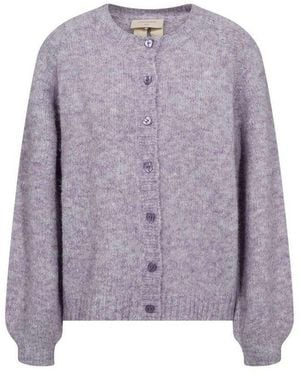 Freequent Cardigan Style Lulu Strickjacke Mit Rundhals Und Knopfleiste Stretch - Lila