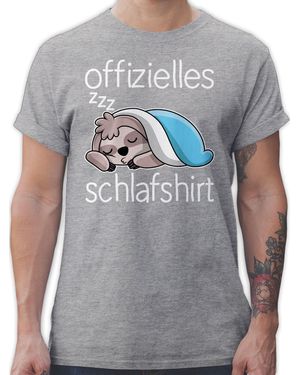 Shirtracer T-Shirt Offizielles Schlafshirt mit Faultier - Grau