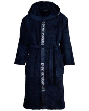 Emporio Armani Bademantel Herren Bademantel Baumwolle Sponge, Baumwolle - Blau
