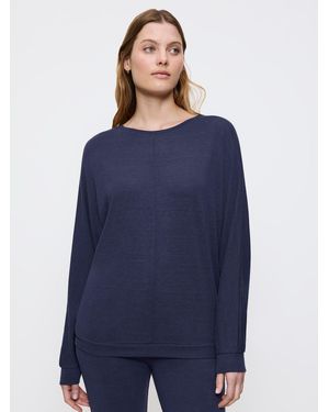 Triumph Sweatshirt Cozy Comfort Top mit Fledermausärmeln und Rundhalsausschnitt - Blau