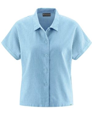 HempAge Hemdbluse DH139 Gestreifte Bluse - Blau