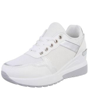 Ital-Design Damen Low-Top Freizeit Sneaker (88843434) Keilabsatz/Wedge Sneakers Low - Weiß