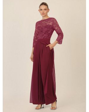 Apart Jumpsuit Mit Spitzentop Und Weitem Bein - Pink