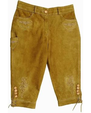 Fuente Leather Wears Klassische Lederhose lang - Schwarz