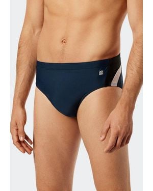 Schiesser Badeslip Nautical Active Mit Komfortablem Innenslip, Bindekordel - Blau
