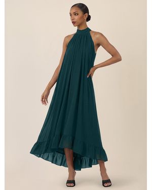 Apart Chiffonkleid mit Volantsaum - Blau