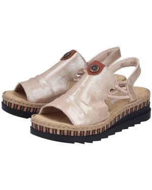 Rieker Plateausandale Sommerschuh, Sandalette, Modisches Plateau - Mehrfarbig