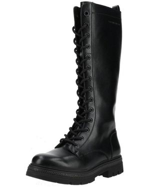Tom Tailor Stiefel Lederimitat Schnürstiefel - Schwarz