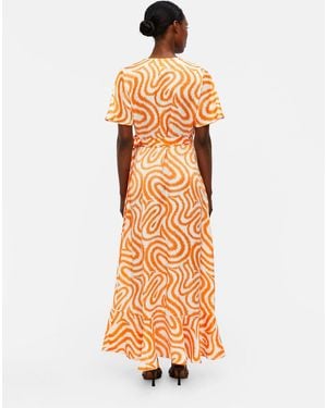 Object Sommerkleid Green Papaya (1-tlg) Wickel-Design - Orange