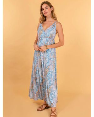 Annis Fashion & Accessoires Maxikleid "KAJA" (1-tlg) NEU, Viskose, sommerlich - Blau