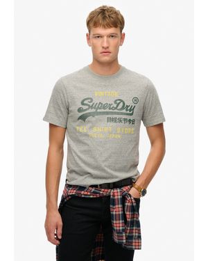 Superdry Rundhalsshirt VL CLASSIC RELAXED TEE - Grau