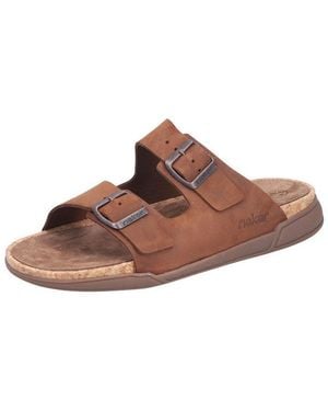 Rieker Pantoletten Leder Pantolette - Braun