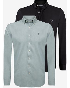 Jacey Quinn Blusenshirt 2 Pack Oxford - Blau