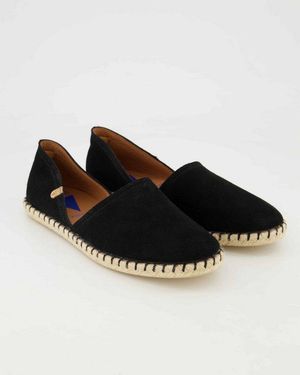 Verbenas Carmen Serraje Espadrille Obermaterial: Leder - Schwarz